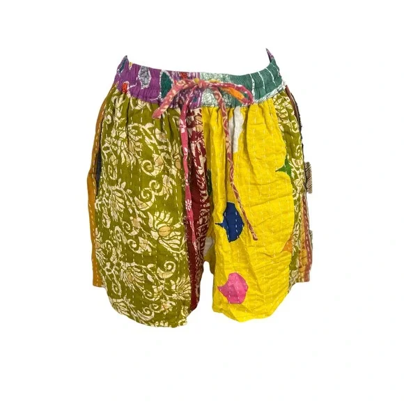 Jessica Taylor Kantha Patchwork 2 Piece Set Multicolor NWT Halter Tank , Shorts - Picture 3 of 9